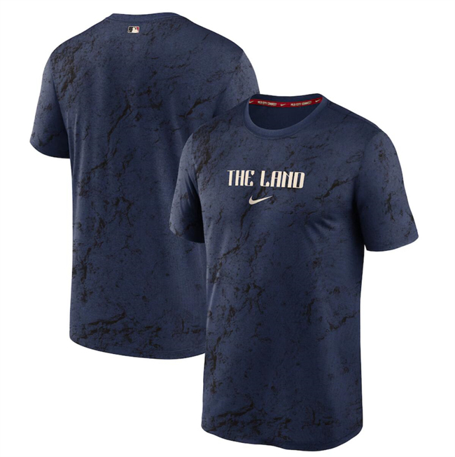 Men's Cleveland Guardians Navy 2024 City Connect Collection Practice Velocity Performance T-Shirt